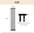 Lumizone Extra Tall Cat Gate Extension Kit 61.02" High Pressure Mounted 12.6" - Image 3