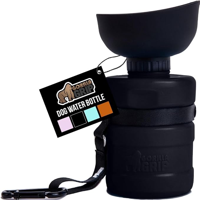 GORILLA GRIP Dog Water Bottle, Portable Water Bowl Dispenser by GorillaGrip