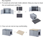 unipaws Cat Litter Box Enclosure Furniture, Cat Washroom, Hidden Litter Box - Image 7