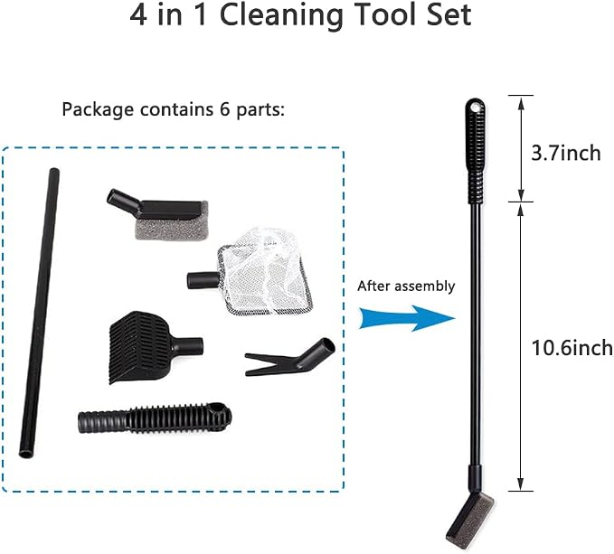 Aquarium Fish Tank Cleaning Tool Set, 4-in-1 Multi-Function Aquarium Cleaning - Image 2