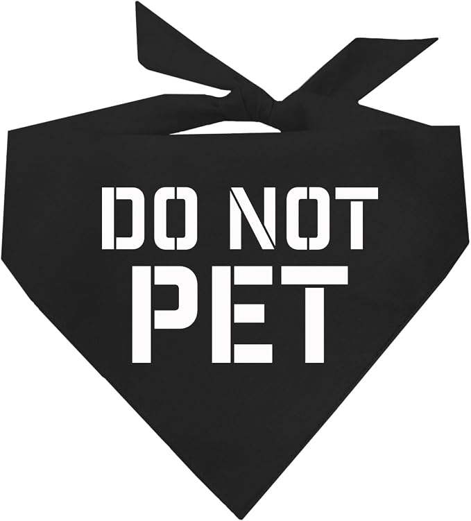Do Not Pet Triangle Dog Bandana by TeesTails