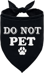 Do Not Pet Dog Bandana, Gift for Dogs Lover, Funny Cute Pet Triangle Scarf by ZPPRJF