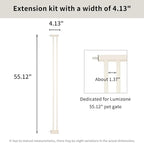 Lumizone Extra Tall Pet Gate 55.12" High Pressure Mounted 4.13" Wide Extension - Image 2