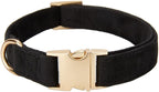 Soft Cotton Dog Collar with Metal Buckle Adjustable Heavy Duty Comfy Corduroy by YUDOTE
