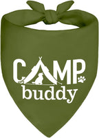 Camp Buddy Green Dog Bandana, Funny Puppy Scarf Photo Prop by ZBBFSCSB