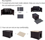 unipaws Cat Litter Box Enclosure Furniture, Cat Washroom, Hidden Litter Box - Image 7