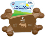 Chew’EMS X Bone Dog Chew Toy for Aggressive Chewers – Long-Lasting Bacon Flavor by Chewems