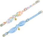 Bowtie Cat Collar with Bell, 2 Pack Cotton Breakaway Kitten Collars with - Image 4