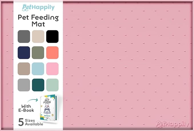 Dog Food Mat - 24x15 Raised Edges Dogs Mat by PETHAPPILY
