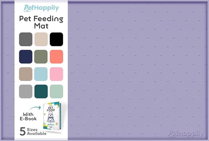 Dog Food Mat - 24x15 Raised Edges Dogs Mat by PETHAPPILY