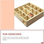 Wooden Hamster Maze Toy Multi-Grid Maze Household Hamster Hideaway Toy Small - Image 4