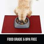 GORILLA GRIP 100% Waterproof Raised Edge BPA Free Silicone Pet Feeding Mat - Image 8