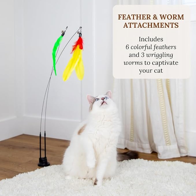 Suction Cup Cat Toys for Indoor Cats Interactive Suction Cup Cat Wand Toy - Image 3