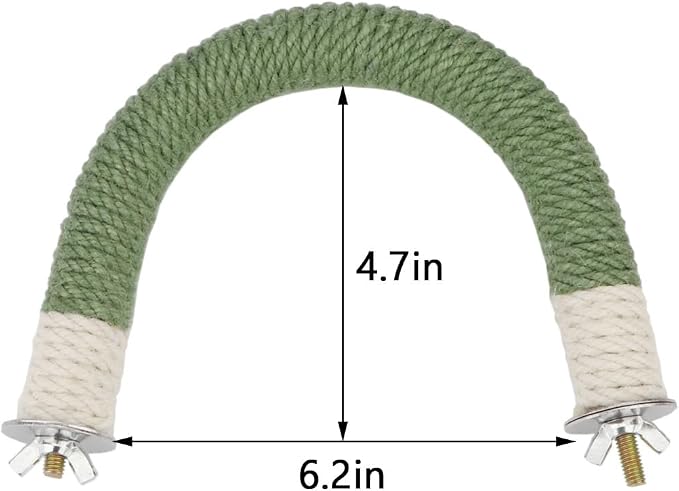 Hypeety Bird Perches Parrot U Shape Natural Wood Hemp Rope Stand Perch Bird - Image 2
