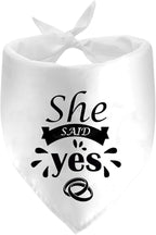 She Said Yes Dog Bandanas, Wedding Dog Scarf, Engagement Announcement Pet Scarf by Lcekterur