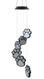 Paw Print Solar Wind Chimes for Outside, Dogs Cat Pet Pawprint Remembrance Wind - Image 9