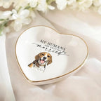 Gossby Custom Pet Portrait Watercolor Heart Ring Dish - Image 3