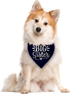 Big Sister Dog Bandanas, Dark Blue Dog Bandana, Pet Triangle Scarf Accessories - Image 2