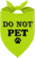 Do Not Pet Dog Bandana, Fluorescent Yellow Dog Bandana, Funny Cute Pet Triangle by ZPPRJF