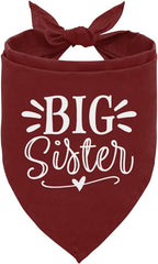 Big Sister Bandana for Dogs, Dog Pregnancy Announcement, Dark Red Dog Bandana by ZPPRJF