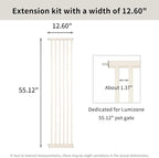 Lumizone Extra Tall Pet Gate 55.12" High Pressure Mounted 12.60" Wide Extension - Image 2