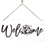 Welcome Sign for Front Door, Welcome Decor Wooden Hanging Sign, Tyrannosaurus by corner+wind