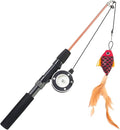 Cat Toys Interactive for Indoor Cats Wand Retractable Fishing Pole by jiafeipet