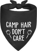 Camp Hair Don't Care Black Dog Bandana, Funny Outdoor Dog Bandana, Puppy Scarf by ZBBFSCSB