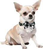 2-Pack Plaid Cat Collar with Bell and Bow, Breakaway Kitten Collar with Bell - Image 2