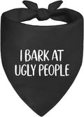 I Bark at Ugly People Black Dog Bandana, Funny Pet Scarf Accessories Decoration by ZBBFSCSB