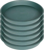 6 Pack Plant Saucer Tray Green, 4 6 8 10 12 13 15 17 19 inch Pot Saucers by Bleuhome