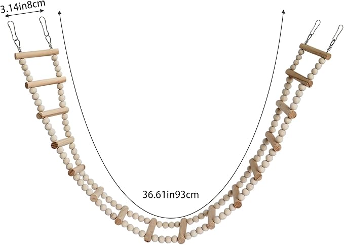 Bird Ladder Bridge, Wooden Pet Hamster Climbing & Swing Toys, Cage Accessories - Image 6