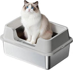 Stainless Steel Litter Box, XL Enclosed Cat Litter Boxes by Garvee