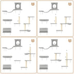7-in-1 Cat Wall Shelves, Wall Mounted Cat Climber Set, Cat Furniture - Image 3