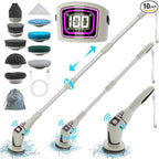 10-in-1 Electric Spin Scrubber for Cleaning, Voice Broadcast Rechargeable Power by minlebao