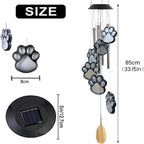 Paw Print Solar Wind Chimes for Outside, Color Changing Paw Prints Wind Chimes - Image 7