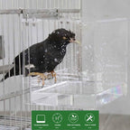 Hanging Cube Bird Bath Cage, Transparent Bird Bathtub Bath Shower - Image 7
