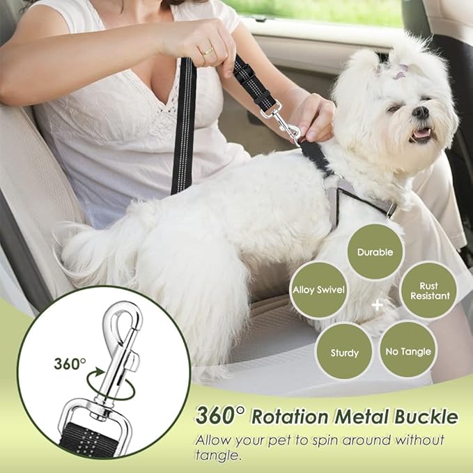 SlowTon Dog Seat Belt Harness for Car, Dog Car Harness Adjustable Mesh - Image 3