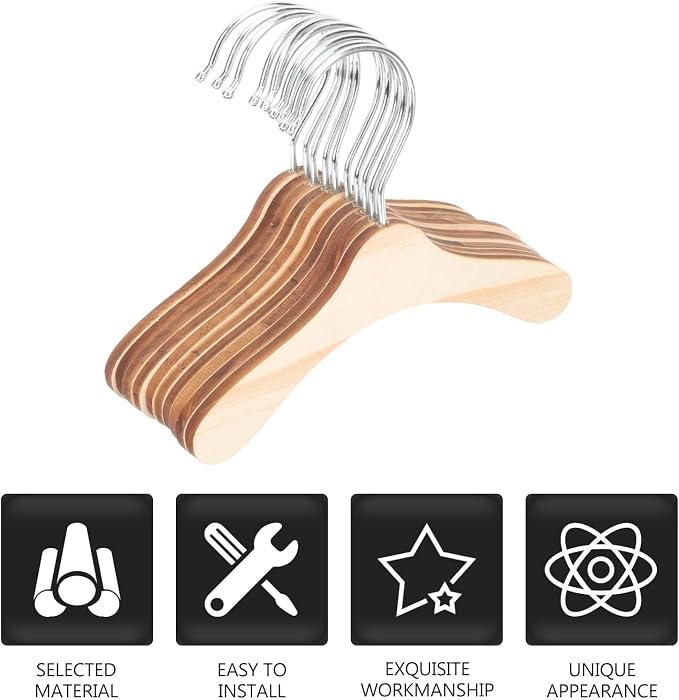 Wooden Pet Hangers for Small Dogs and Cats, 6.3 Inch Solid Wood Daily Clothes - Image 7