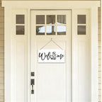 Welcome Sign for Front Door, Welcome Decor Wooden Hanging Sign, Fun and Trendy - Image 4