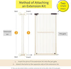 Lumizone Extra Tall Cat Gate Extension Kit 61.02" High Pressure Mounted 4.13" - Image 2