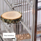 Hamiledyi Perch Platform for Bird Cage, Natural Round Wooden Stand Platform - Image 2