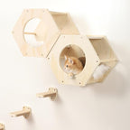 KATRIS Cat Shelves with 3 Steps Scratcher Post & Hammock, Wall Mounted Climbing - Image 7
