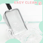 Metal Cat Litter Scoop, Sturdy Litter Cleaner Corner Shovel, Stainless Steel - Image 4