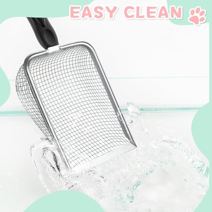 Metal Cat Litter Scoop, Sturdy Litter Cleaner Corner Shovel, Stainless Steel - Image 4