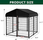 Dog Kennel Outdoor with Roof, Heavy Duty Dog Crate with UV-Resistant Waterproof - Image 2