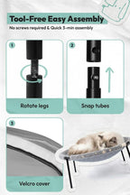 Elevated Cat Bed, Glow-in-The-Dark Fabric Cat Hammock Bed - Image 3