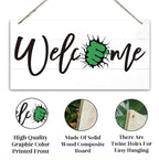 Welcome Sign for Front Door, Welcome Decor Wooden Hanging Sign for Wall Decor - Image 3