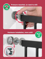 Baby Gate for Stairs, 29.5-40.5" Dog Gate for Doorways, Walk Thru Auto Close - Image 5