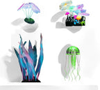 4-Pack Silicone Fluorescent Aquarium Plants & Decor - Image 4